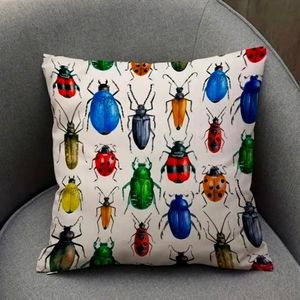 Pillow cover  beetle print